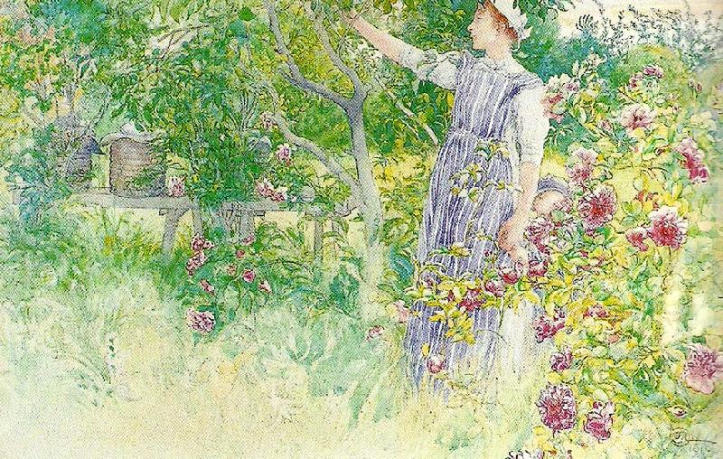 Carl Larsson bikupor och rosor-bikuporna-i tradgarden china oil painting image